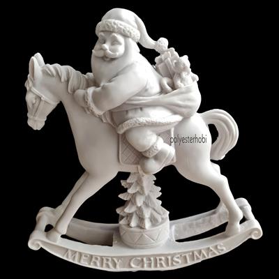 Ob 1926 - Sallanan Atlı Noel Baba Ham Polyester Obje