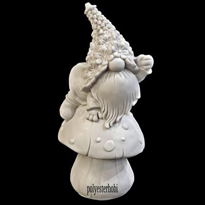 OB 1940 - Mantar Üzerinde Cüce Ham Polyester Obje