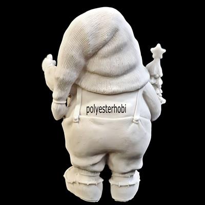 OB 1942 - Noel Baba Çam Ağaç Detaylı Ham Polyester Obje
