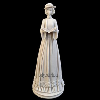 OB 1948 - Kitap Okuyan Kadın Ham Polyester Obje