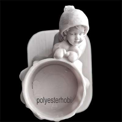 Ob 1981 - Kız Detaylı Mumluk Ham Polyester Obje