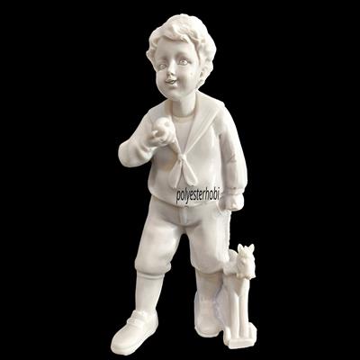 Ob 1991 - Sallanan At Detaylı Çocuk Ham Polyester Obje