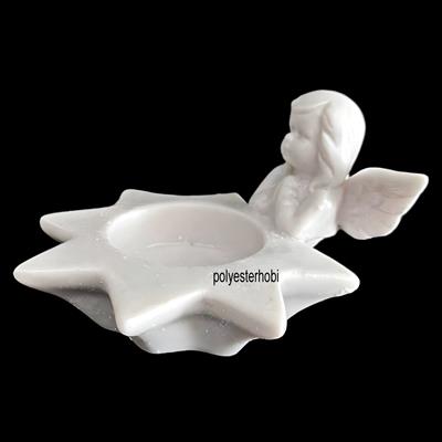 Ob 2000 - Melek Mumluk Yıldız Detaylı Ham Polyester Obje