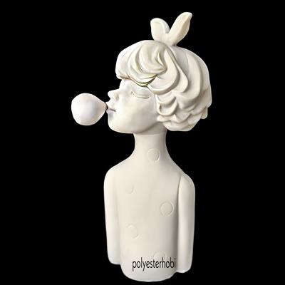 OB 2032 - Kız Balon Detaylı Ham Polyester Obje