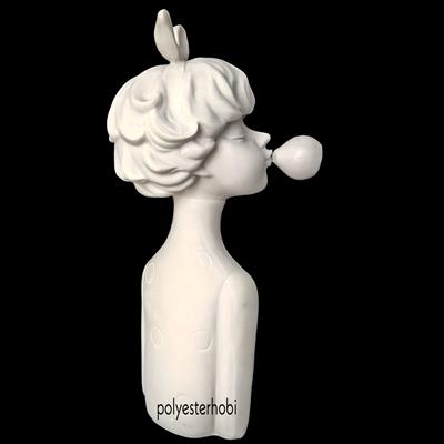 OB 2032 - Kız Balon Detaylı Ham Polyester Obje