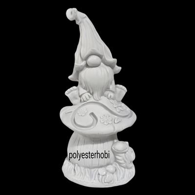 OB 2056 - Mantar Üzerinde Cüce Ham Polyester Obje