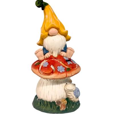 OB 2056 - Mantar Üzerinde Cüce Ham Polyester Obje