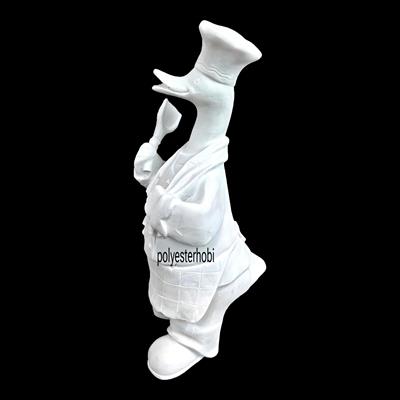 OB 2066 - Aşçı Ördek Spatula Detaylı Ham Polyester Obje