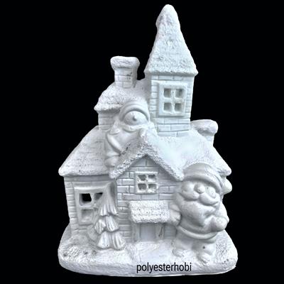 OB 2068 - Noel Yılbaşı Evi Ham Polyester Obje
