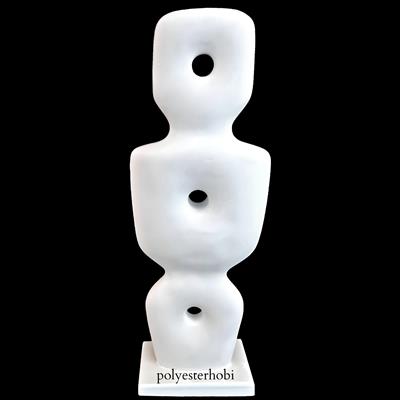 OB 2072 - Soyut Taş Modern Biblo 3 Ham Polyester Obje