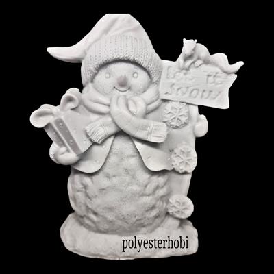 OB 2079 - Kardan Adam Let It Snow Ham Polyester Biblo Obje