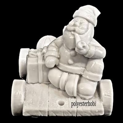 OB 2081 - Kızaklı Geyik Noel Baba 5 Li Set Ham Polyester Biblo Obje