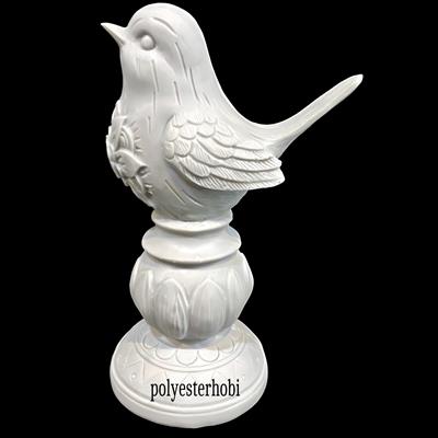 OB 2087 - Motifli Vintage Kuş Ham Polyester Obje 6