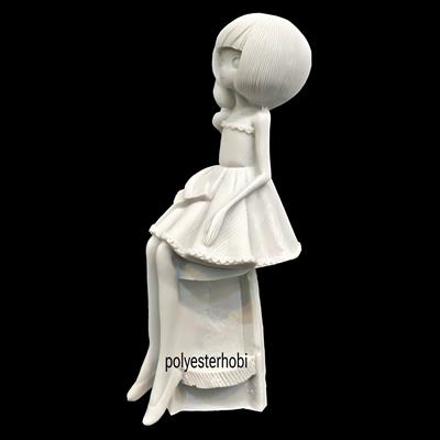 OB 2101 - Şirin Anime Kız Biblo Ham Polyester Obje