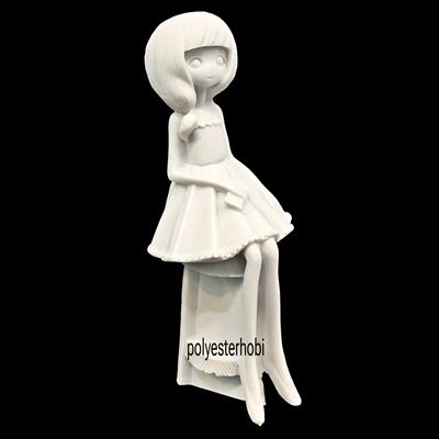 OB 2101 - Şirin Anime Kız Biblo Ham Polyester Obje