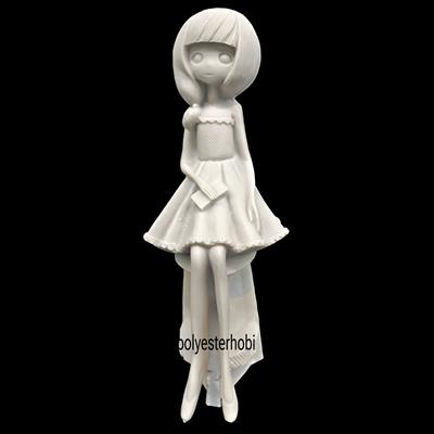 OB 2101 - Şirin Anime Kız Biblo Ham Polyester Obje