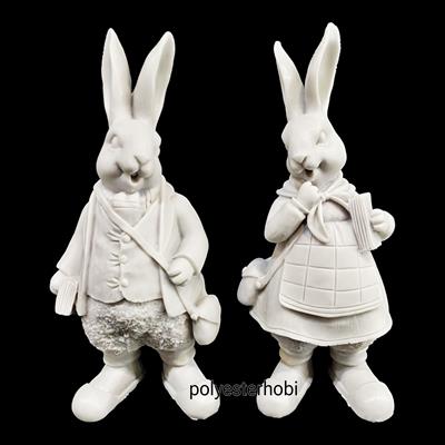 OB 2108 - 2 Li Paskalya Tavşan Ham Polyester Obje