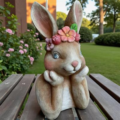 OB 2109 Tavşan Taçlı Dev Boy Ham Polyester Obje