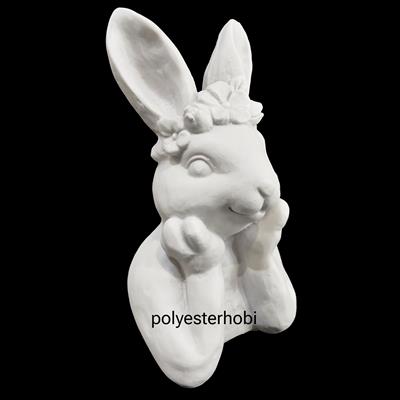 OB 2109 Tavşan Taçlı Dev Boy Ham Polyester Obje