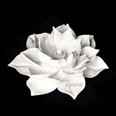 Ob 2110 - Lotus Nilüfer Çiçeği Ham Polyester Asılabilir Duvar Dekor Dev Boy