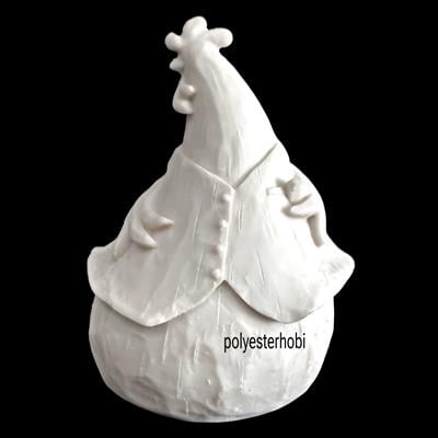 OB 2140 - Horoz Yelekli Model Ham Polyester Obje