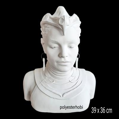 OB 2146 - Dryope Mitolojik Kız Heykel Ham Polyester Büst