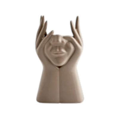 OB 2149 - Surat Soyut Saksı Ham Polyester Dekoratif Obje