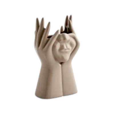 OB 2149 - Surat Soyut Saksı Ham Polyester Dekoratif Obje