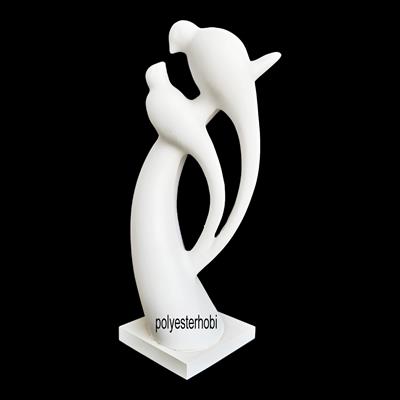 OB 2158 - Kuş Modern Heykel Ham Polyester Büst