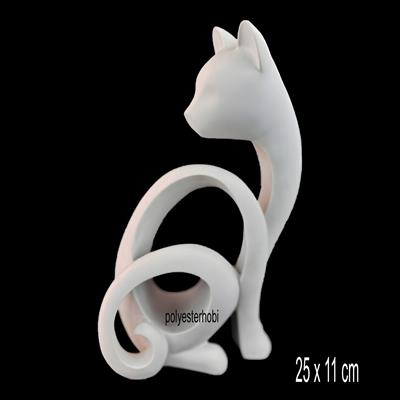 OB 2183 - Modern Kedi Ham Polyester Dekoratif Obje
