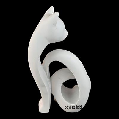 OB 2183 - Modern Kedi Ham Polyester Dekoratif Obje