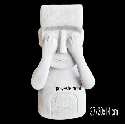 OB 2207 - Modern Soyut Saksı Adam Bahçe Ham Polyester Dekor 1