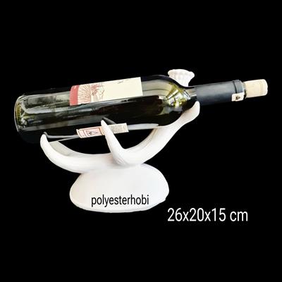 OB 2216 - Geyik Boynuzu Şaraplık/Şişelik Ham Polyester Dekoratif Obje