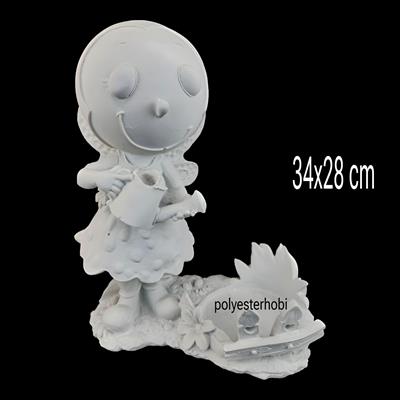 OB 2240 - Arı Kız Vazo Ham Polyester Dekoratif Obje