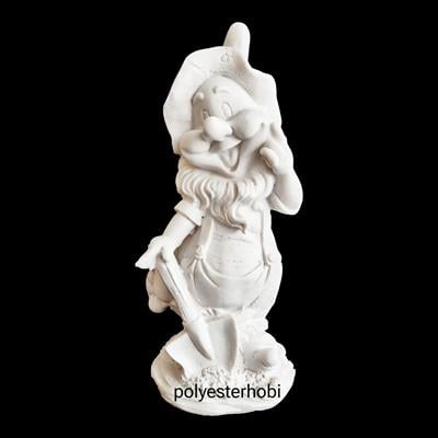 OB 2258 - Cüce Kürek Detaylı Ham Polyester Dekoratif Obje