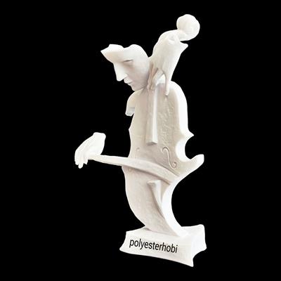 OB 2264 - Soyut Çello Çalan Ham Polyester Dekoratif Obje