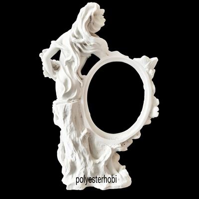 OB 2292 - Vintage Aynalı Kız Ham Polyester Dekoratif Obje