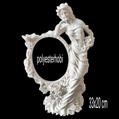 OB 2292 - Vintage Aynalı Kız Ham Polyester Dekoratif Obje