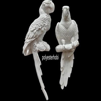 OB 2303 - Papağan Duvar Dekor Dev Boy Ham Polyester Dekoratif Obje