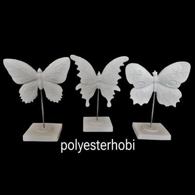 OB 2329 - Kelebek Kaideli Ham Polyester Dekoratif Obje 3