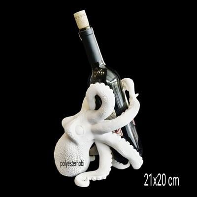 OB 2330 - Ahtapot Şaraplık/Şişelik Ham Polyester Dekoratif Obje