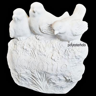 OB 2331 - Welcome 3 Lü Kuş Dev Boy Ham Polyester Dekoratif Obje