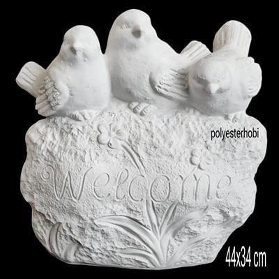 OB 2331 - Welcome 3 Lü Kuş Dev Boy Ham Polyester Dekoratif Obje
