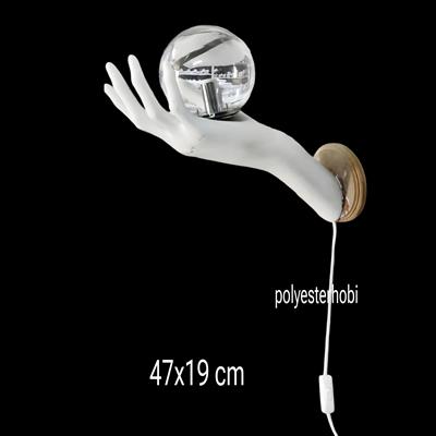 OB 2333 - Duvardan Çıkan El Aydınlatma Dev Boy Ham Polyester Duvar Dekor