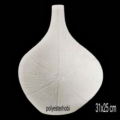OB 2351 - Ağaç Desenli Vazo Uzun Ham Polyester Dekoratif Obje