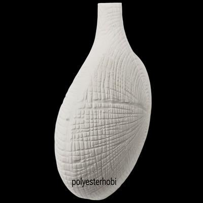 OB 2351 - Ağaç Desenli Vazo Uzun Ham Polyester Dekoratif Obje