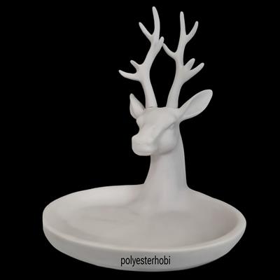 OB 2360 - Geyik Sunumluk Ham Polyester Dekoratif Obje