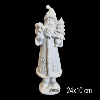 OB 2365 - Noel Baba Sincap Ve Çam Detaylı Biblo Ham Polyester Dekoratif Obje