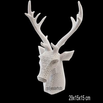 OB 2366 - Geyik Büst Ham Polyester Dekoratif Obje