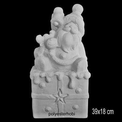 OB 2368 - Noel Baba Kutulu Büst Ham Polyester Dekoratif Obje